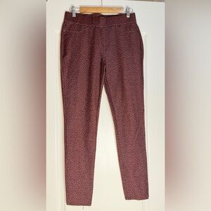 Michael Kors Micro-Print Ankle Pants Red and Black Size Medium